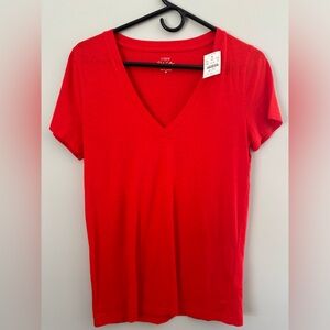 🆕 J. Crew Factory Slub Cotton Tee - Red - Size Medium